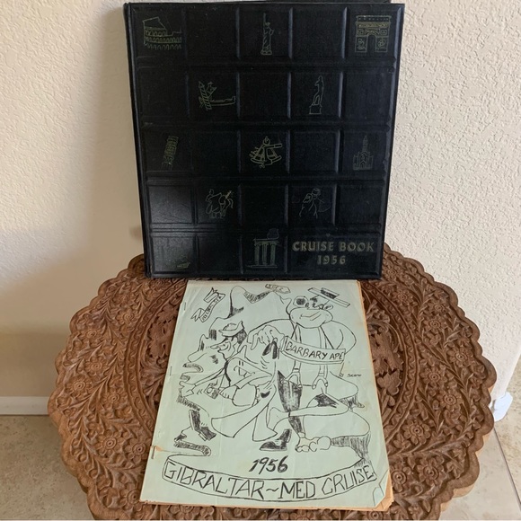 USS Coral Sea CV-43 US Navy 1956 Mediterranean Cruise Book Gibraltar Info Sheet - Picture 1 of 15